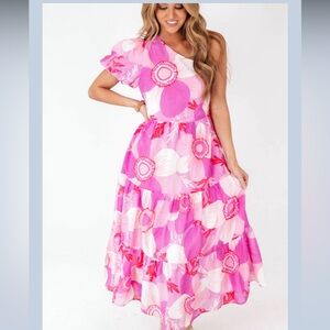 J.Marie ‘Maisie’ One Shoulder Midi Dress
